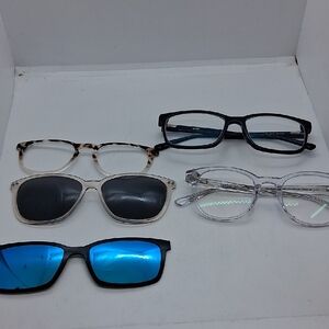 NWT 5 Pc PAIR Eyeglass Frames & Sunglass Lenses